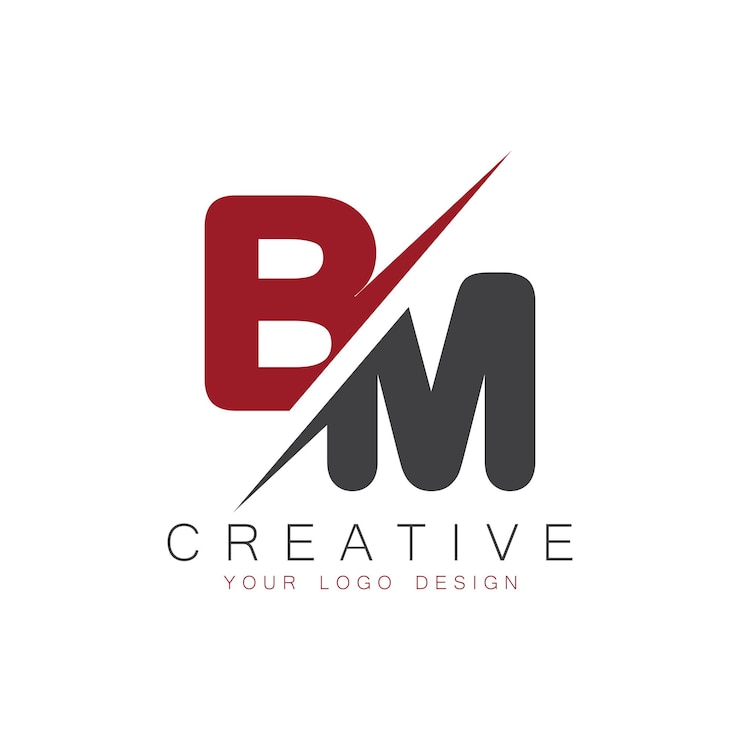 Vector bm initial monogram with letter creative logo