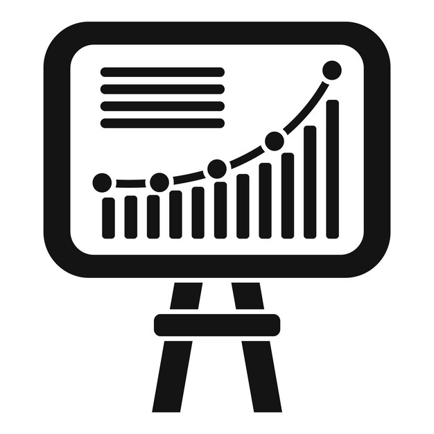 Board chart management icon simple vector Digital process