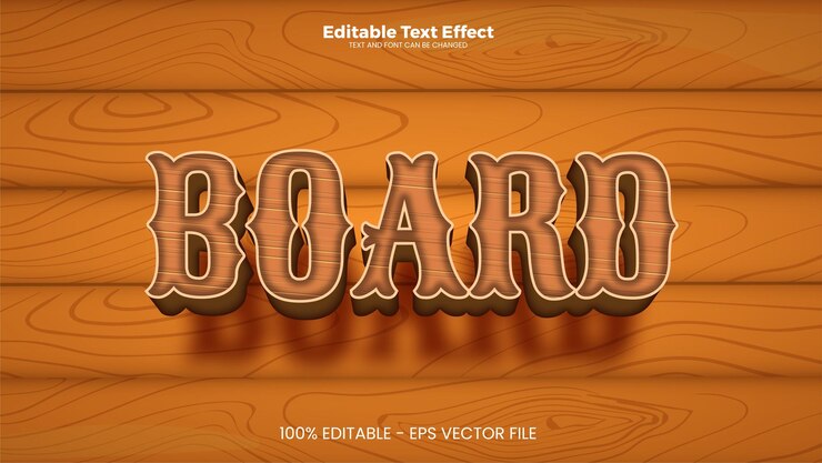 Vector board editable text effect in modern trend style