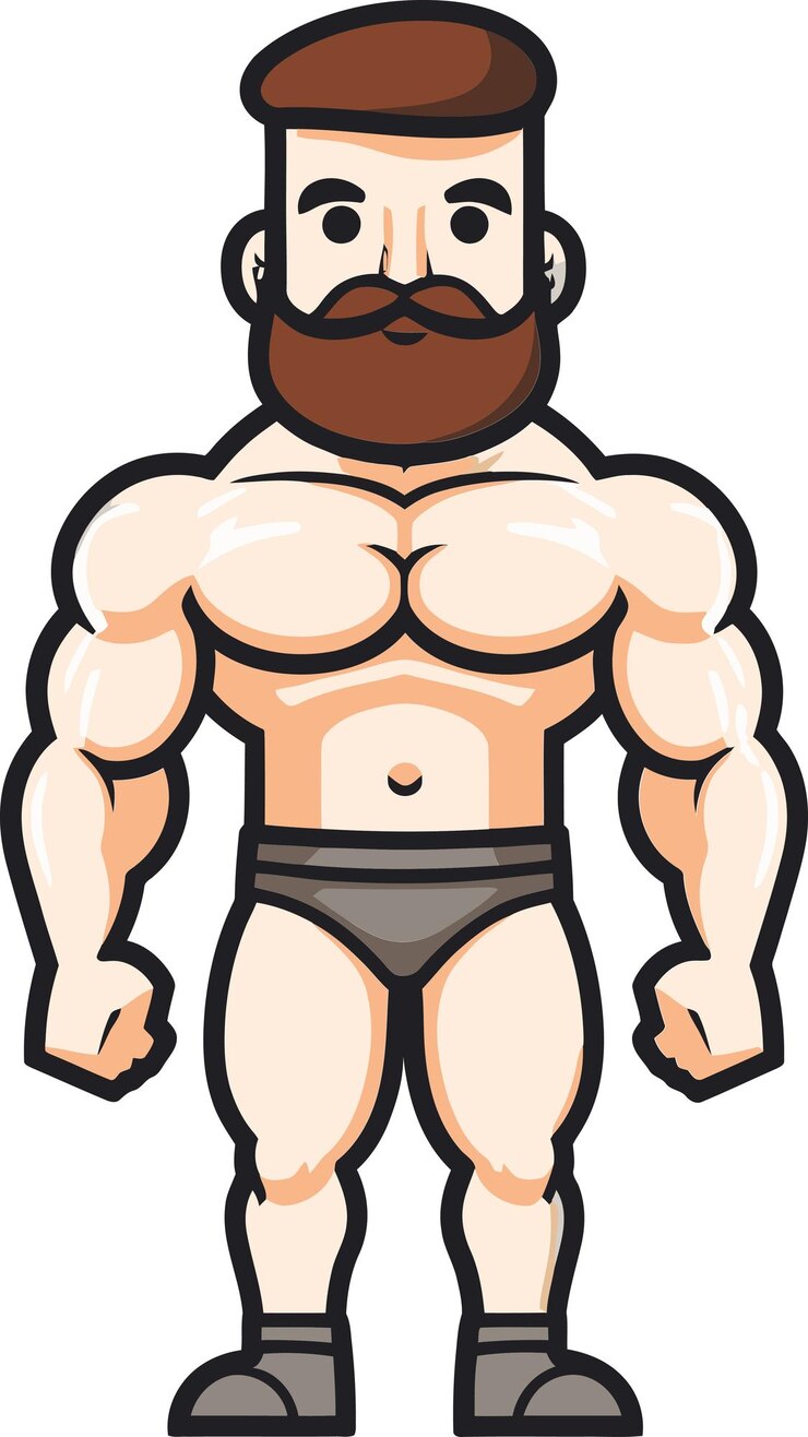 Vector bodybuilder flexing in ice croquet world endless challenge vector graphic
