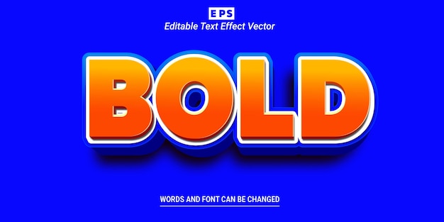 Bold 3d Editable Text Effect Vector With Background