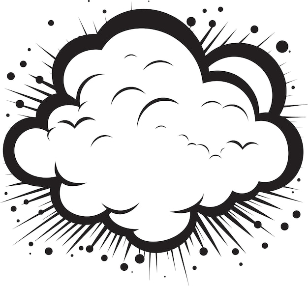 Bold Banter Monochrome Speech Bubble Icon with 80 Words Comic Chic 80 Word Pop Culture Cloud Logo D