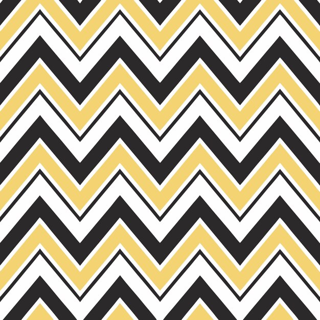 Bold black and Gold Chevron Pattern with Seamless Zigzag Stripes on White Background