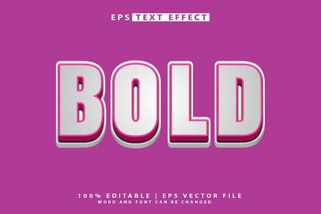 Bold editable 3d text effect