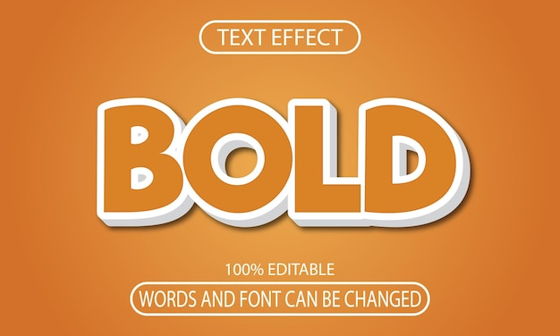bold text effect font 3d editable text effect