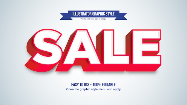 Bold White Red 3D Uppercase Editable Typography Style