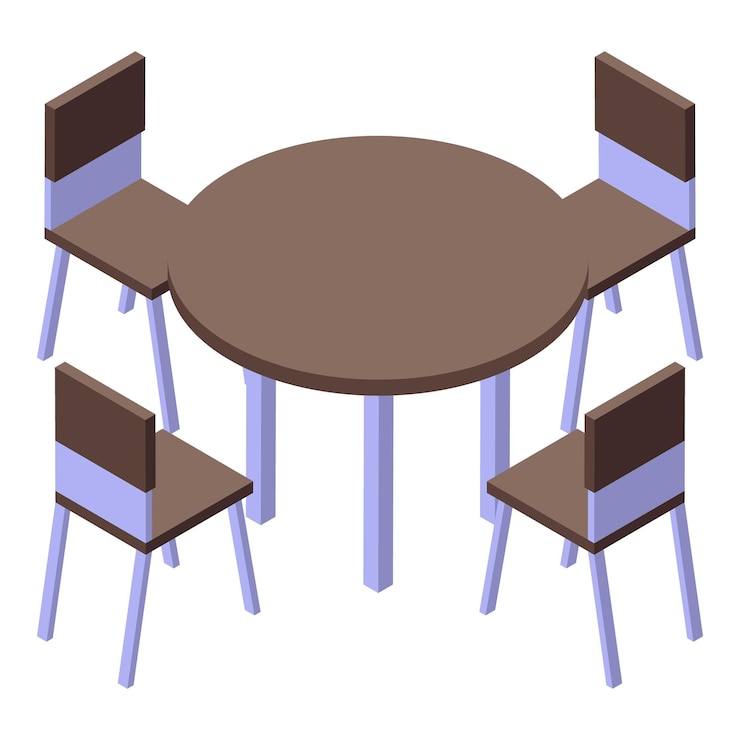 Vector bomb shelter kitchen table icon isometric vector bunker room metal safety