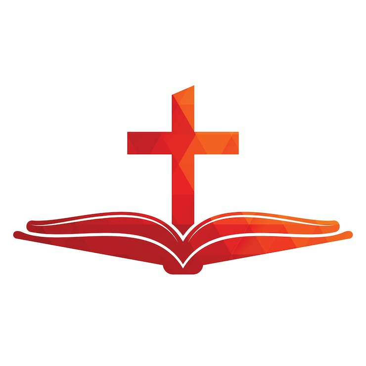 Book church logo design icon Bible Church logo design vector Cross and Holy Bible logo