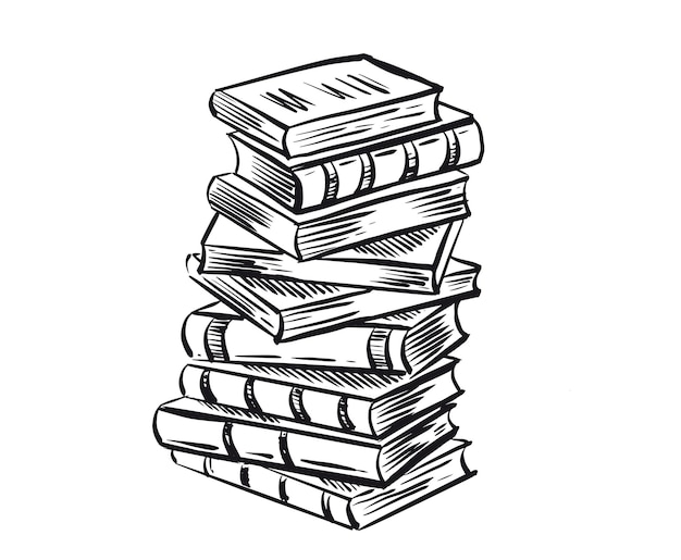 Book Hand drawn illustration in sketch style