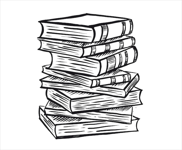Book Hand drawn illustration in sketch style