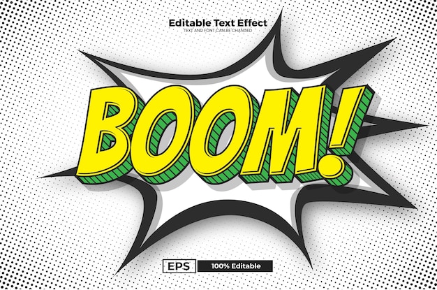 Boom editable text effect in comic trend style