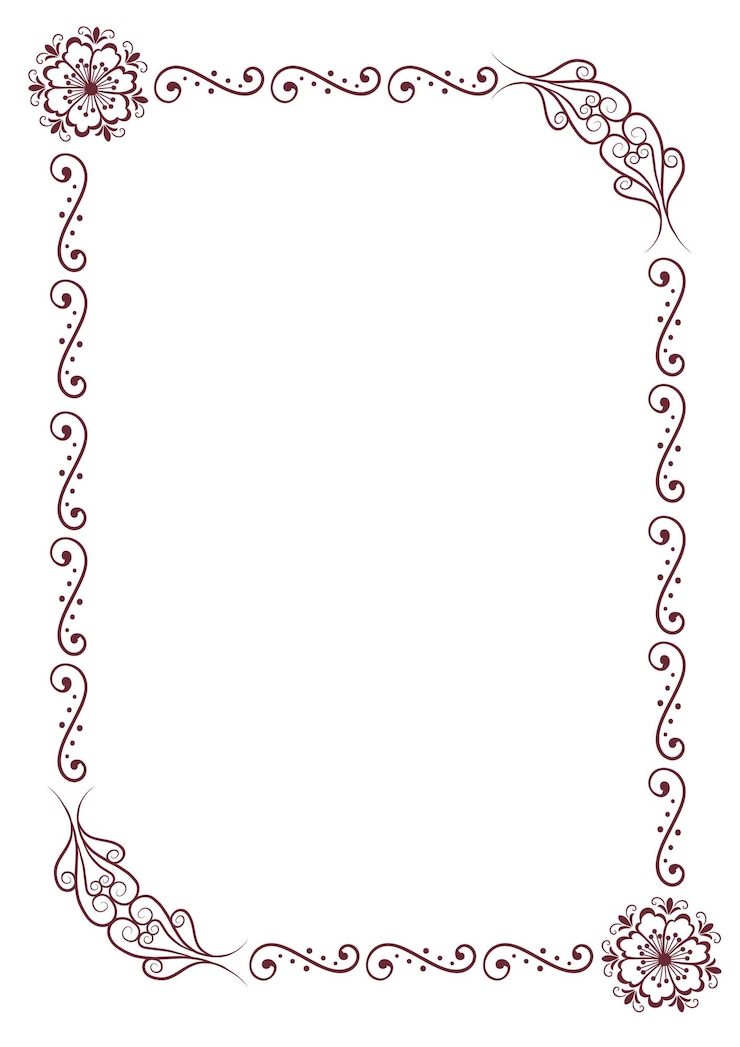 Border or frame curve ornament for certificate etc