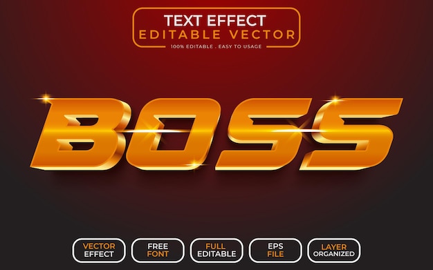 Boss 3D Text Effect EPS Vector File
