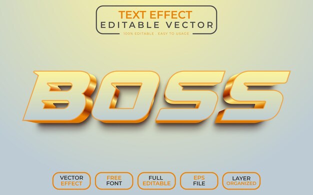 Boss 3D Text Effect EPS Vector File