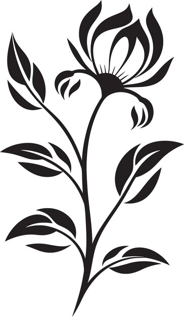 Botanical Brilliance Brilliant Flower Vector Black Logo Design Burgeoning Beauty Flourishing in Vec