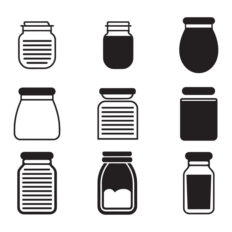 Vector bottle or jar logo or badge in vintage style