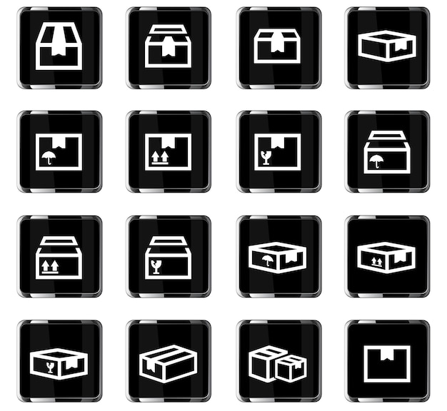 box vector icons for user interface design