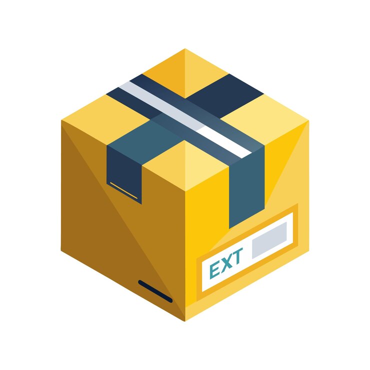 Vector boxed export flat vector illustration on white background