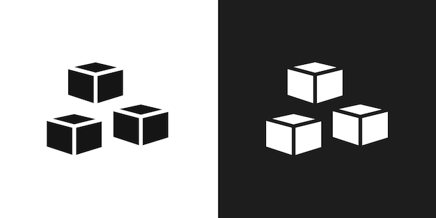 Boxes icon logo set vector