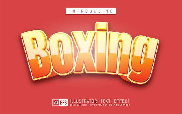 Boxing Text effect, Editable 3d text style