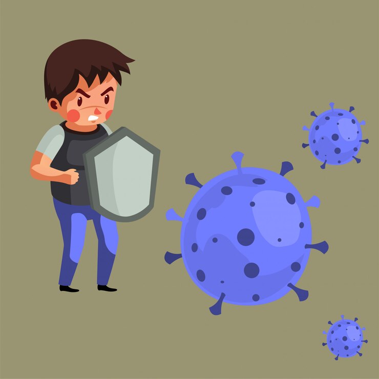 Vector boy defense his body from virus