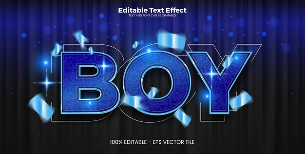 Boy editable text effect in modern trend style