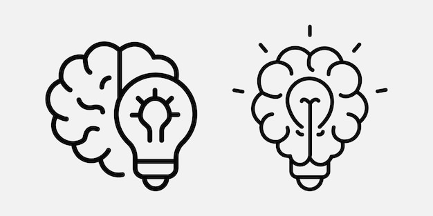 Brain and Lightbulb Ideas