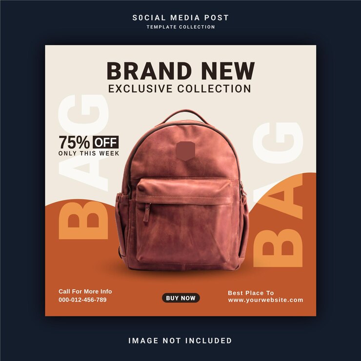 Brand New School Bags Exclusive Collection Instagram Post Banner Social Media Post Template