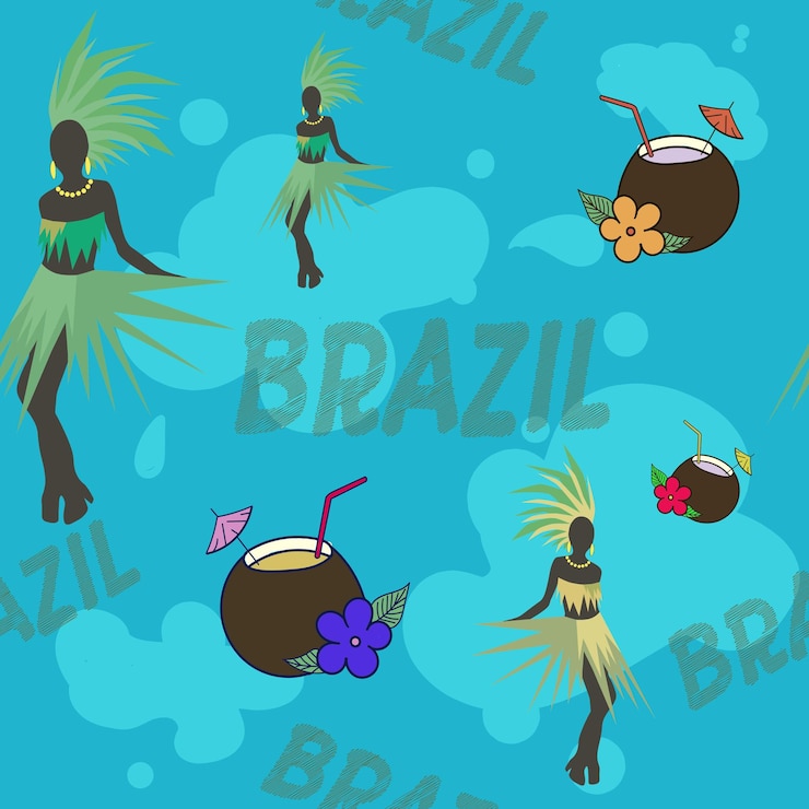 Vector brazil symbols vector illustration pattern