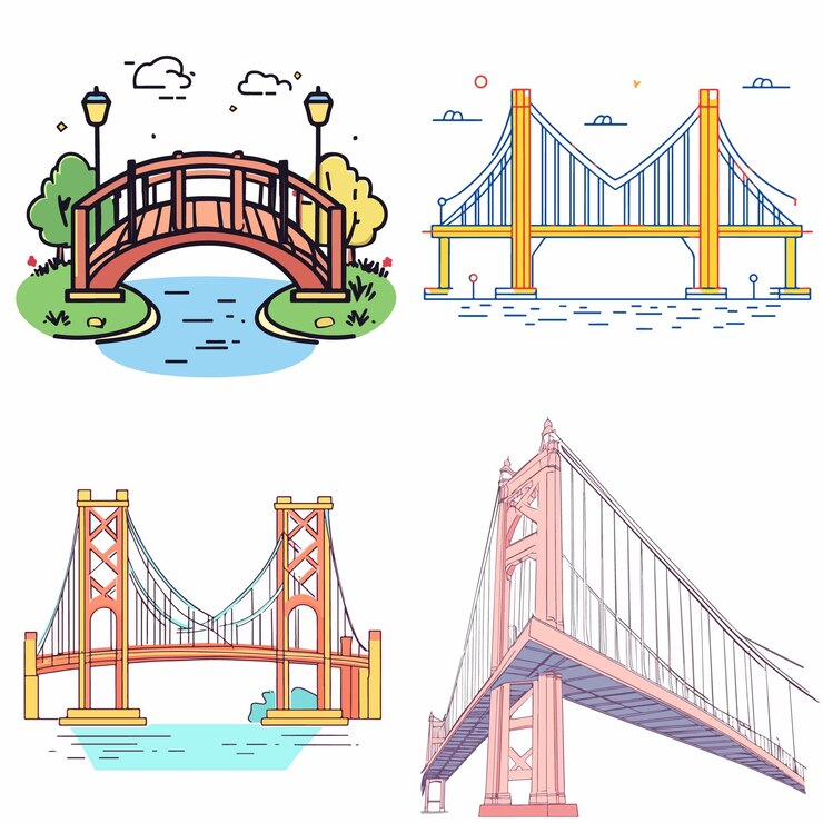 Bridge flat vector design