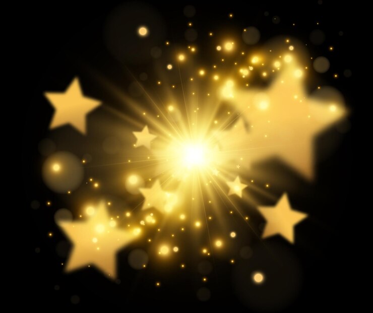Vector bright beautiful star.  illustration of a light effect