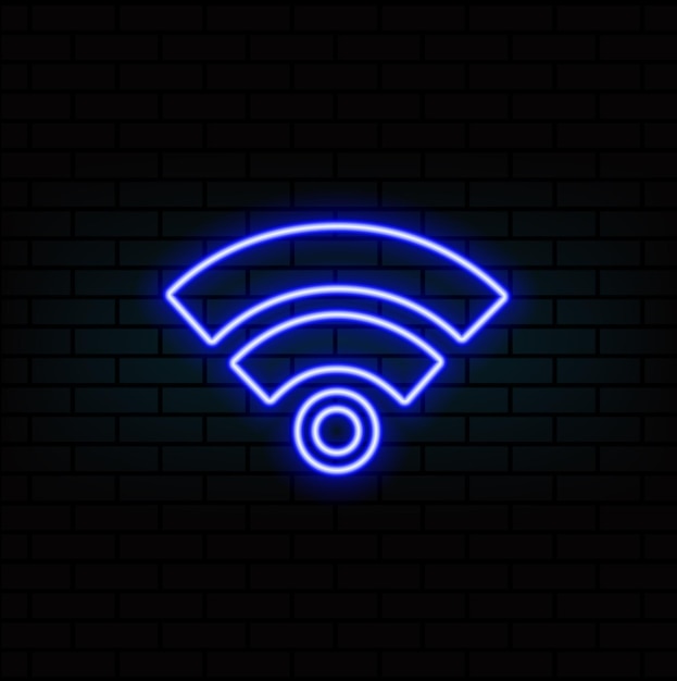 Bright color wifi symbol isolated on a black background