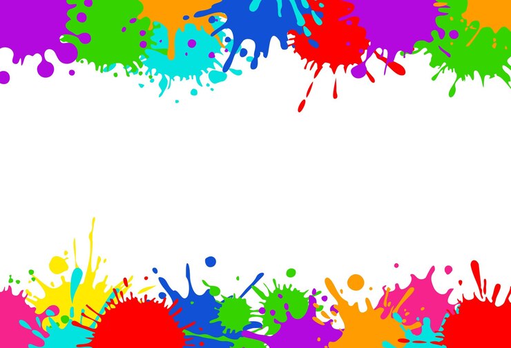Vector bright colorful banner with colorful paint spots splashes colorful blots multicolored splash spray
