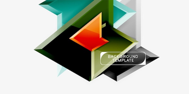 Bright colorful triangular poly 3d compositionabstract geometric background minimal design polygonal futuristic poster