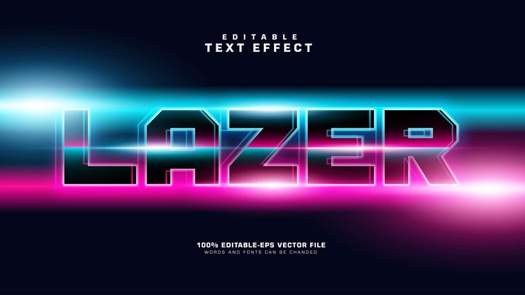 Vector bright laser text effect