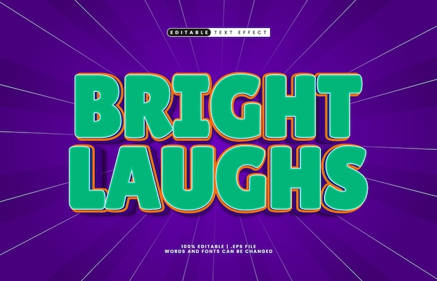 bright laughs editable text effect with a play and happy text style