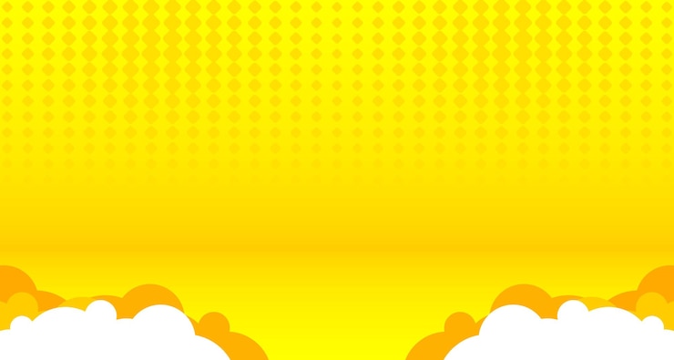 Vector bright pop art comic background with halftone color and funny cloud vector	on yellow