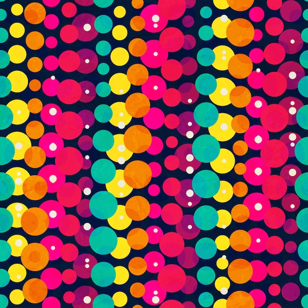 Bright rainbow circle seamless pattern
