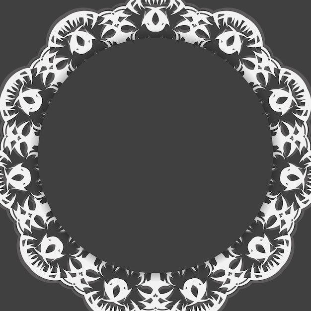 Brochure in black with vintage white ornamentation prepared for typography