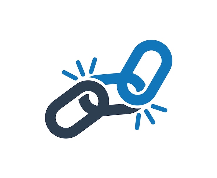Vector broken link icon