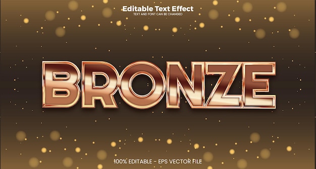 Bronze editable text effect in modern trend style