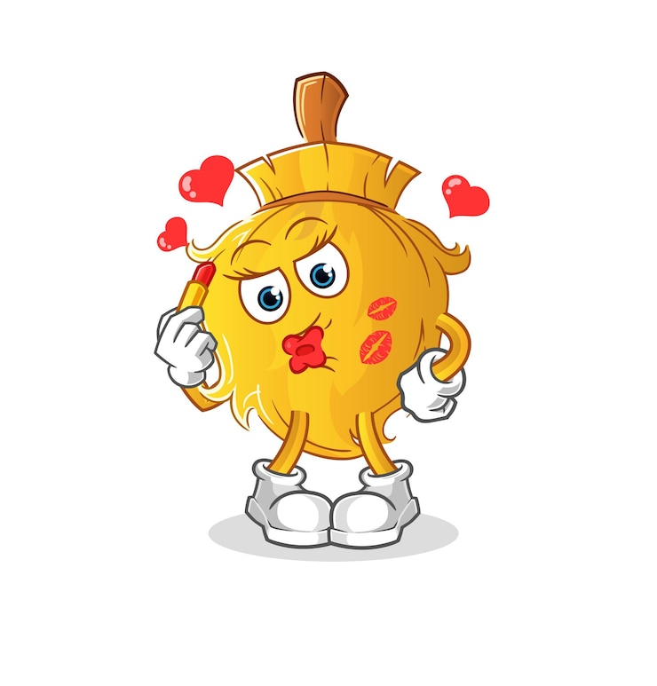 Vector broom make up mascot cartoon vector