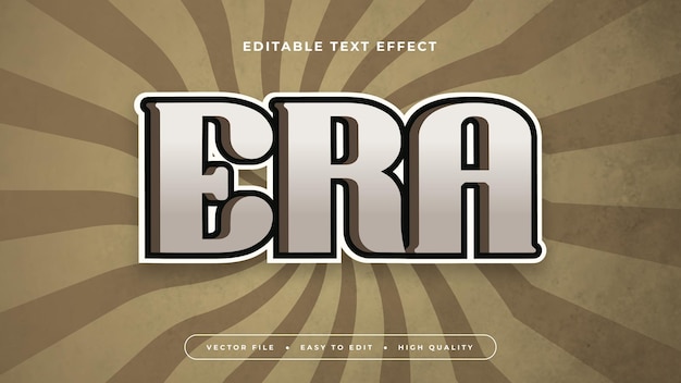 Brown and gray grey era 3d editable text effect font style