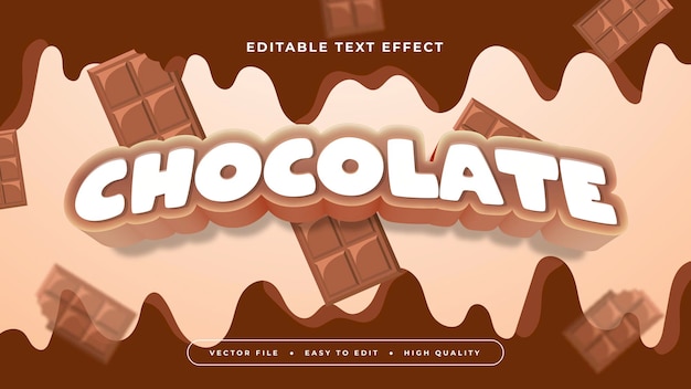 Brown beige and white chocolate 3d editable text effect font style