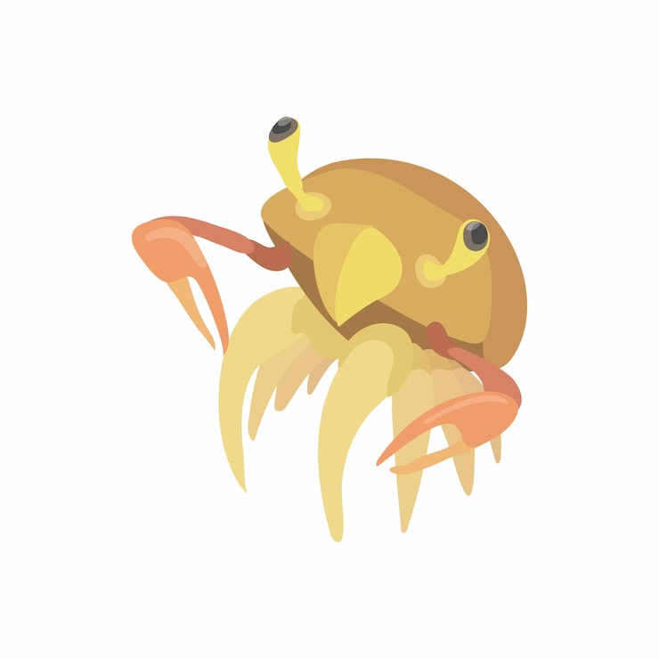 Vector brown cancer icon in cartoon style isolated on white background crustaceans symbol