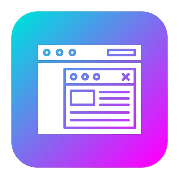 browser pop up vector icon can be used for coding and development iconset