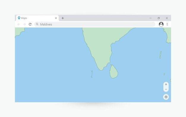 browser window with map of maldives searching maldives in internet