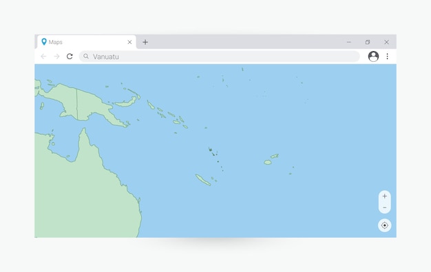 browser window with map of vanuatu searching vanuatu in internet