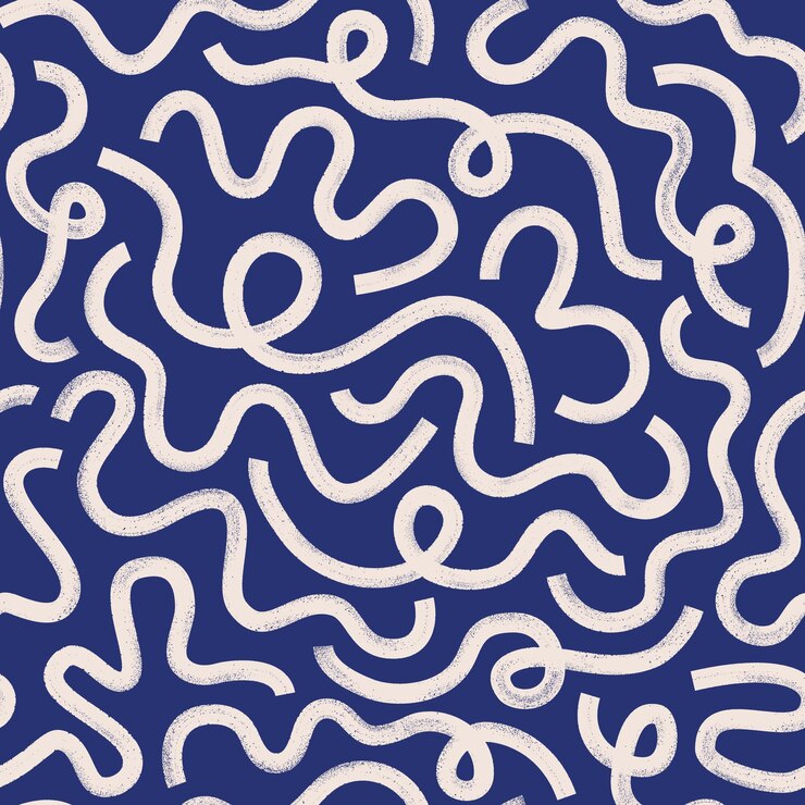 Vector brush marker drawn bold doodle lines seamless pattern abstract modern geometric wavy ornament background