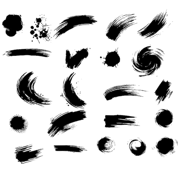 Brush strokes texture Black grunge brush stroke template Ink brush stroke collection